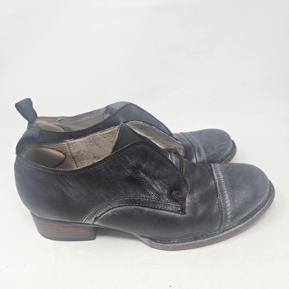 Freebird by Steven Mabel Black Leather Cap Toe Side Tie Oxford Shoes Mens 9